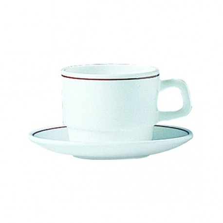 A76 Tasse Blanc/Filet rouge 190ml