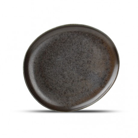 AT1145 Assiette plate ovale Noir 210x185mm