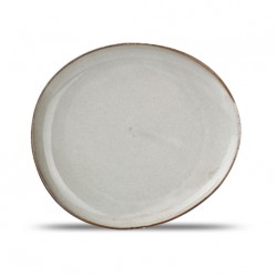 AT1159 Assiette plate ovale Gris 210x185mm