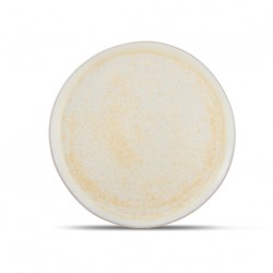 AT1298 Assiettes plates déformées Blanc/doré Ø210xH.15mm
