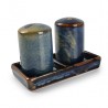 AT642011 Salière/Poivrier - Plateau Bleu 120x60mm