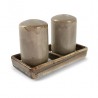 AT642411 Salière/Poivrier - Plateau Gris 120x60mm