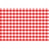 C34 Rouleaux de nappe de couleur damassée Vichy rouge 1,20x25m