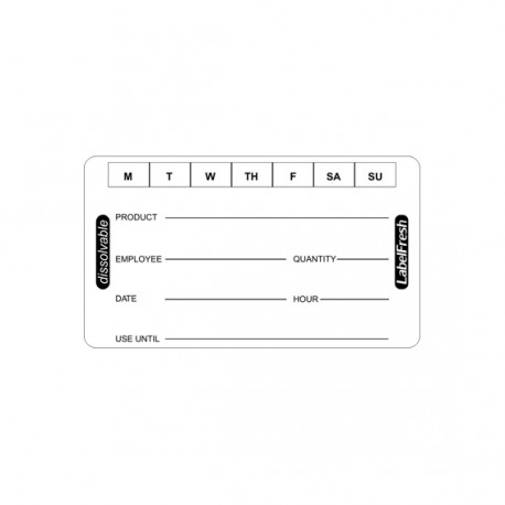 LBF5 250 Etiquettes LABELFRESH dissolvables 70x45mm