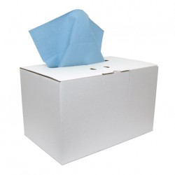 MTS34 240 Papier d'essuyage en boîte distributrice Bleu l.33 x L.42 cm