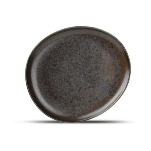  AT1145 Assiette plate ovale Noir 210x185mm 