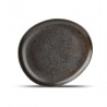 AT1145 Assiette plate ovale Noir 210x185mm