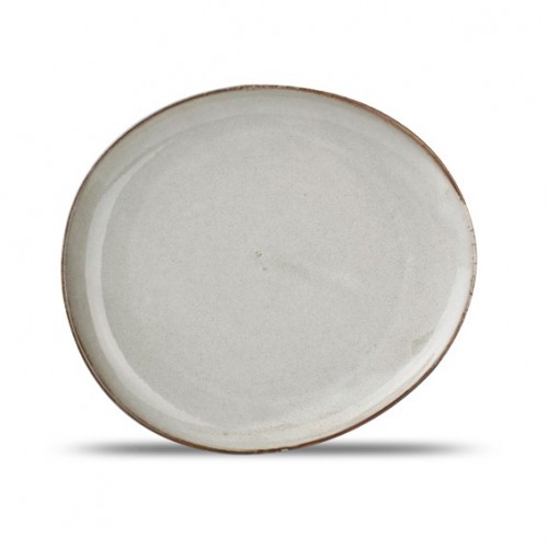  AT1159 Assiette plate ovale Gris 210x185mm 