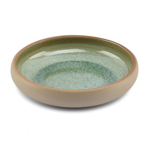  AT785395 Assiettes creuses Beige/vert Ø200xh.50mm 