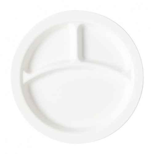  CBR19BN Assiette à 3 compartiments Blanc Ø229mm 