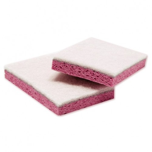  FT23 Eponges à récurer plates HACCP Rose L.160x l.90xH.30mm 