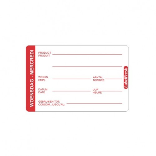  LBF2ME 500 Etiquettes LABELFRESH PRO - Mercredi 70x45mm 