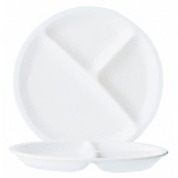 A142 Assiette 3 compartiments Blanc Ø255mm