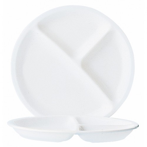  A142 Assiette 3 compartiments Blanc Ø255mm 