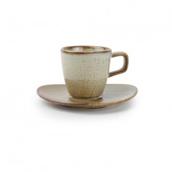 AT1067 Tasse à moka et sous-tasse Beige 9cl Ø125x h.115mm
