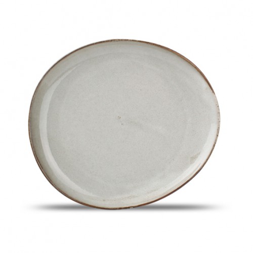  AT1159 Assiette plate ovale Gris 210x185mm 