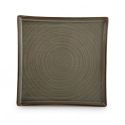 AT642225 Assiette carrée LINE GREY Gris 205x205mm