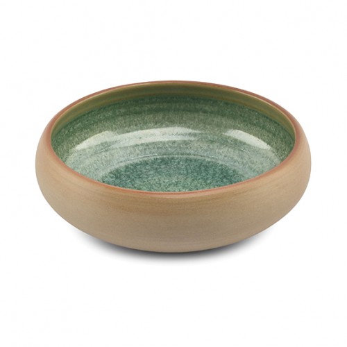  AT785394 Assiettes creuses Beige/vert Ø165xh.60mm 