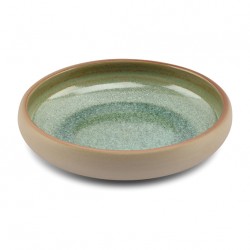 AT785395 Assiettes creuses Beige/vert Ø200xh.50mm