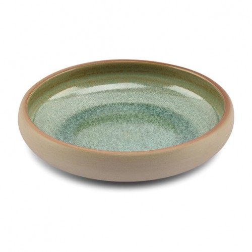  AT785395 Assiettes creuses Beige/vert Ø200xh.50mm 