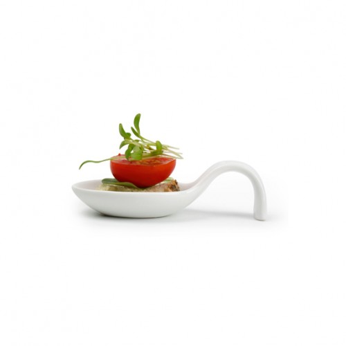  AT922 Cuillère à riz manche courbé Blanc 