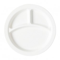CBR19BN Assiette à 3 compartiments Blanc Ø229mm