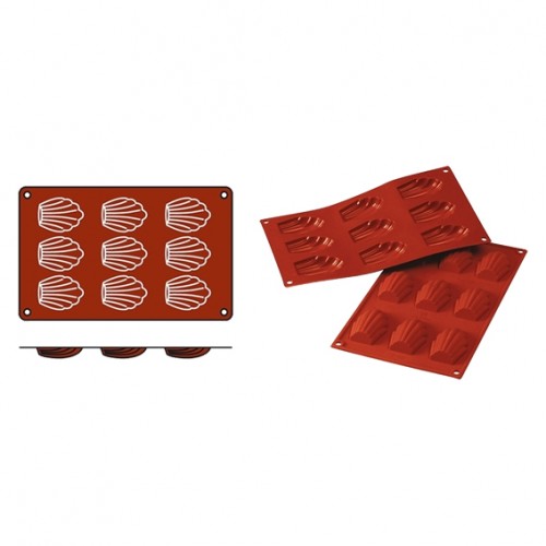  EG070054 Moule silicone madeleine 176x325x h.17mm 