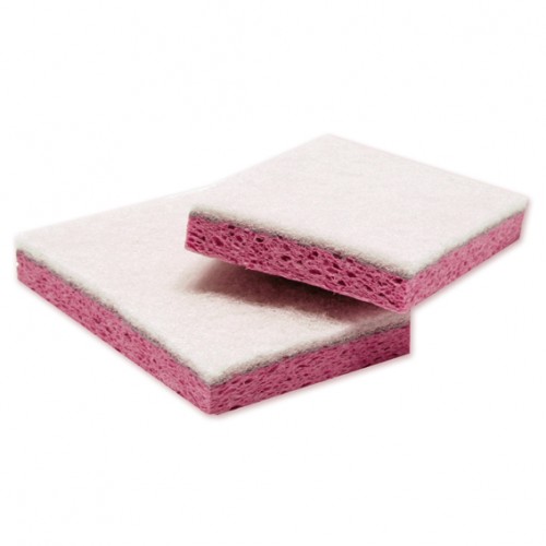  FT23 Eponges à récurer plates HACCP Rose L.160x l.90xH.30mm 