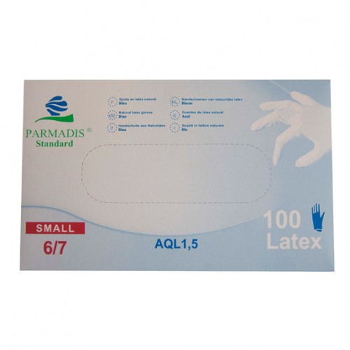  GS7 Gants latex poudrés bleus Bleu S 