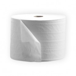 SAT19 Bobine d'essuyage 2 plis Blanc l.26cm x L.555m