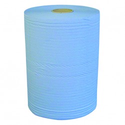 SAT37 Bobine d'essuyage 2 plis Bleu l.37cmx L..344m
