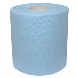 SAT4 Bobine d'essuyage 2 plis Bleu l.25 cm x L.156m